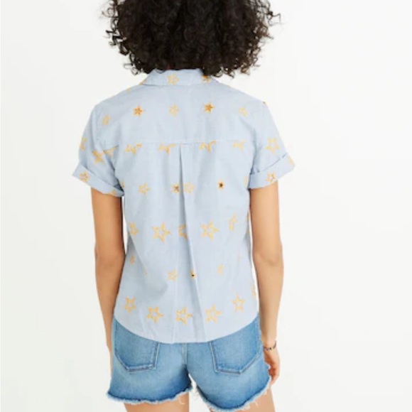 MADEWELL Star Embroidered Striped Shirt
Blue White
Size Large - Picture 3 of 9